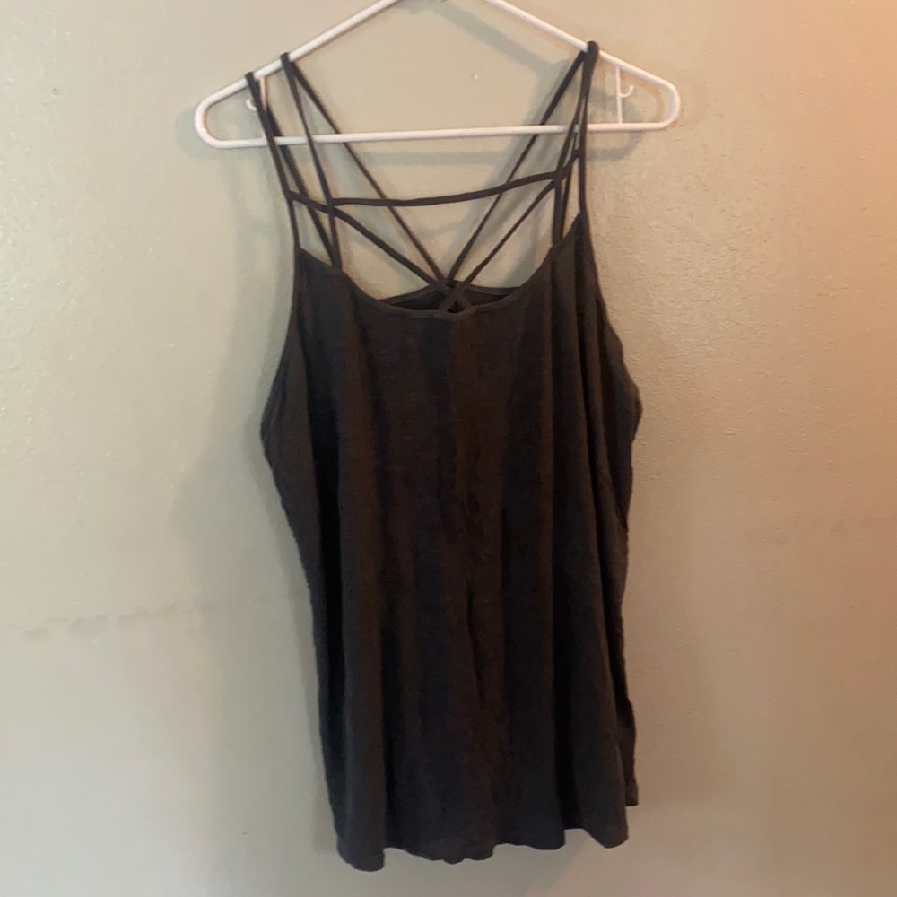 American eagle crisscross charcoal black tank top size extra large